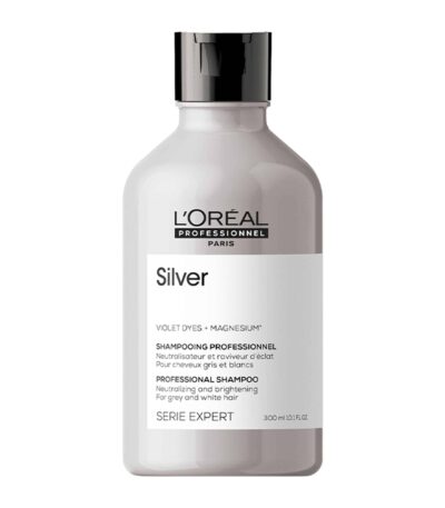 L'Oreal Professionnel Silver Σαμπουάν Για Λευκά ή Ασημί Μαλλιά 300ml Ασημένια λάμψη για γκρίζα και λευκά μαλλιά.