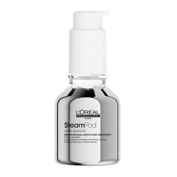 L’Oréal Professionnel SteamPod Smoothing Treatment 50ml Προστατεύει κάθε τύπο μαλλιών από τη θερμότητα & την υγρασία. 3-σε-1 επαγγελματική περιποίηση λείανσης για όλους τους τύπους μαλλιών.