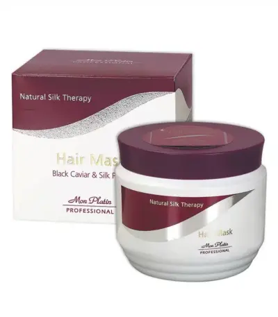 Mon Platin Hair Mask Black Caviar & Natural Silk Therapy for Dry Colored Hair 250ml Μάσκα Μαλλιών με μαύρο χαβιάρι. Θεραπεία και πλήρη αποκατάσταση στα ξηρά/βαμμένα μαλλιά. Μάσκα πλούσια σε ευεργετικά συστατικά που  επαναφέρει πλήρως την δύναμη και την ζωντάνια στα μαλλιά. pH 4.5-5.5