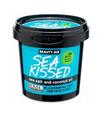Beauty Jar “SEA KISSED” Αναζωογονητικό Scrub προσώπου και σώματος Scrub Με Θαλασσινό Αλάτι και έλαιο Καρύδας.  97,3% φυσικά συστατικά Χωρίς SLS, Parabens