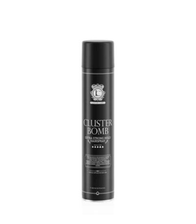 Lavish Care Cluster Bomb Extra Strong Hold Hairspray Στερεωτικό σπρέι μαλλιών. Προσφέρει έξτρα δυνατό κράτημα, στεγνώνει γρήγορα, δεν αφήνει υπολείμματα