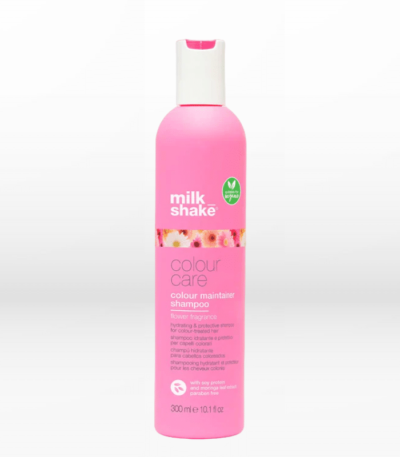 Το milk_shake color maintenance shampoo flower είναι ένα ενυδατικό και προστατευτικό σαμπουάν για βαμμένα μαλλιά που είναι κατάλληλο για vegans και ιδανικό για τη διατήρηση της ομορφιάς και της ζωντάνιας των βαμμένων μαλλιών.